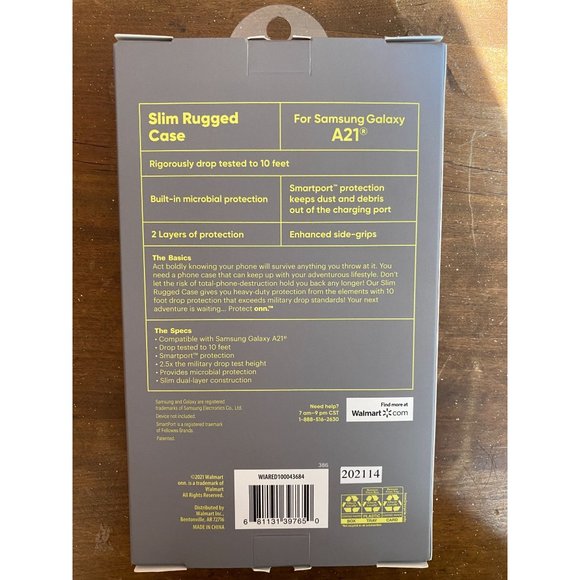 GALAXY SAMSUNG A21 CASE - NIP - Slim Rugged Case - 10" - Red - Onn - Picture 2 of 2